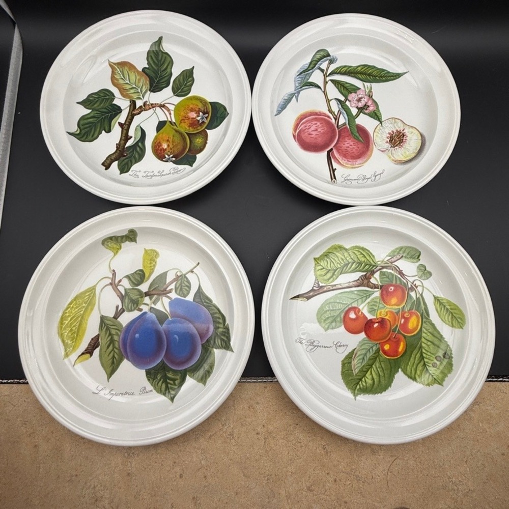 Vtg Set Of 4 Portmeirion Pomona Goddess of Fruits Salad Plates 8 1/2" Cherry